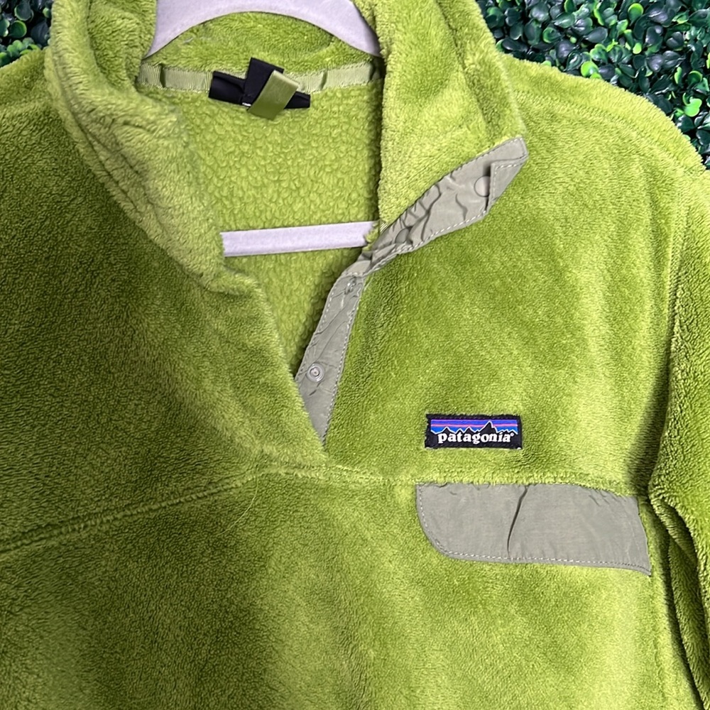 Patagonia Re-Tool Snap-T Pullover Size XL Lime Green - Picture 2 of 8